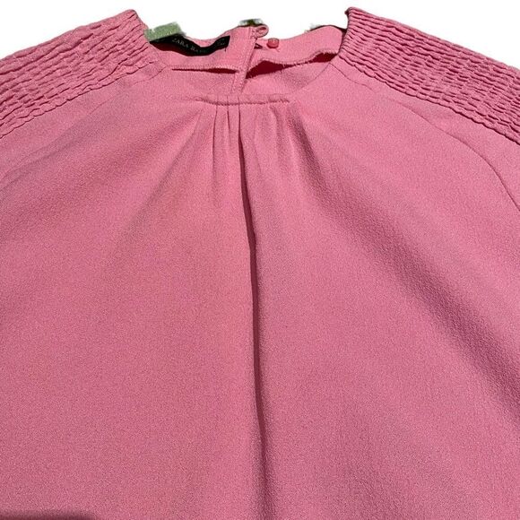 EUC Zara Top in Pink with Ruffles on Shoulders - Picture 3 of 7